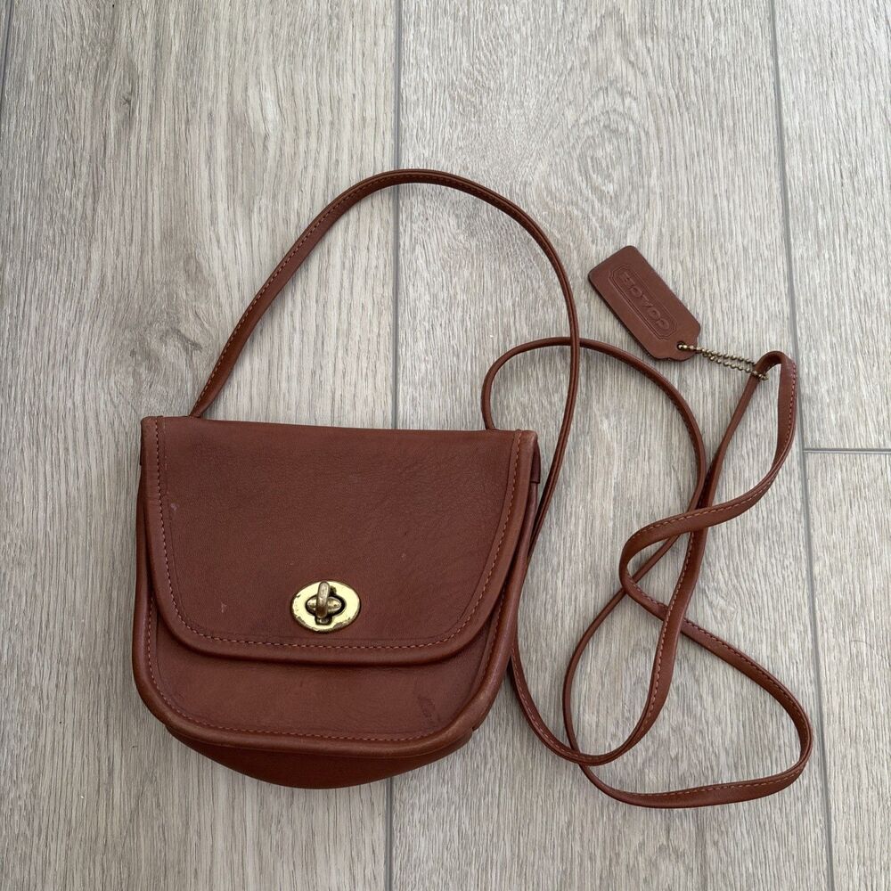 Vintage Coach Everett Bag Purse British Tan Glove Tanned Leather Y2K Retro 80s